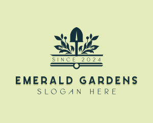 Floral Landscaper Shovel logo design