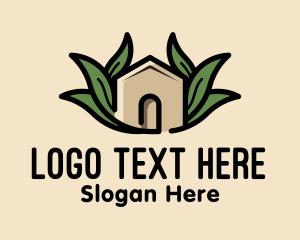 Farm - Leaf Nest Greenhouse Cabin logo design