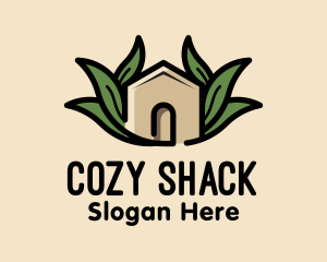 Shack - Leaf Nest Greenhouse Cabin logo design