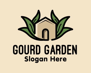 Leaf Nest Greenhouse Cabin logo design