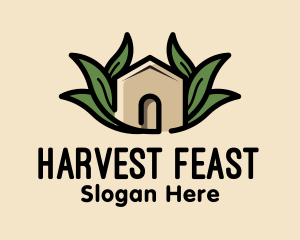 Leaf Nest Greenhouse Cabin logo design