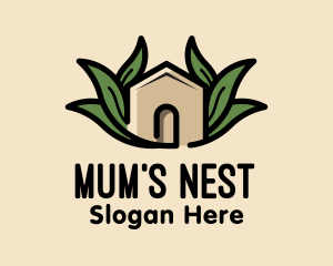 Leaf Nest Greenhouse Cabin logo design