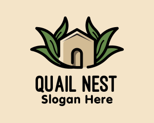 Leaf Nest Greenhouse Cabin logo design