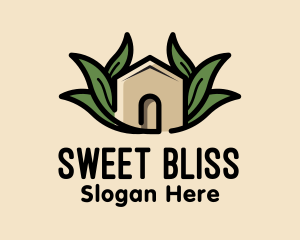 Resort - Leaf Nest Greenhouse Cabin logo design