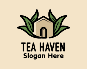 Leaf Nest Greenhouse Cabin logo design