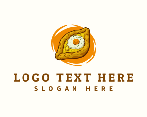 European Dish - Khachapuri Bread Georgia logo design