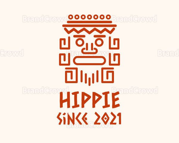 Aztec Head Statue Logo