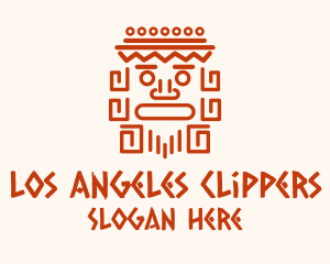 Aztec Head Statue Logo