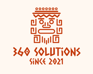 Aztec Head Statue logo design