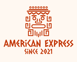 Aztec Head Statue logo design