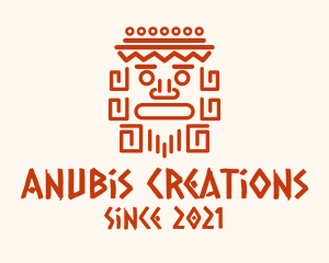 Aztec Head Statue logo design