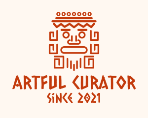 Aztec Head Statue logo design