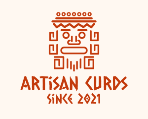 Aztec Head Statue logo design