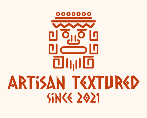 Aztec Head Statue logo design