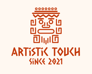 Aztec Head Statue logo design