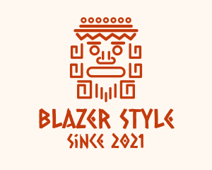 Aztec Head Statue logo design