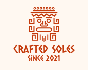 Aztec Head Statue logo design