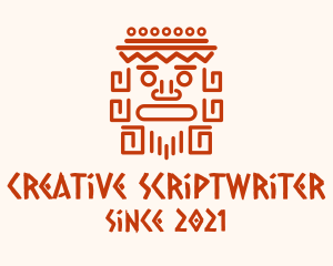 Aztec Head Statue logo design