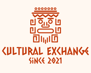 Culture - Aztec Head Statue logo design