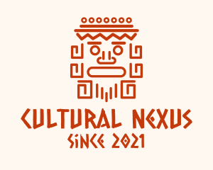 Culture - Aztec Head Statue logo design