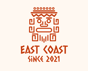 Aztec Head Statue logo design