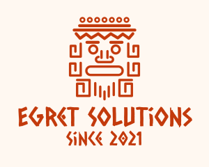 Aztec Head Statue logo design