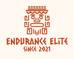 Aztec Head Statue logo design