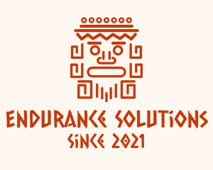 Aztec Head Statue logo design