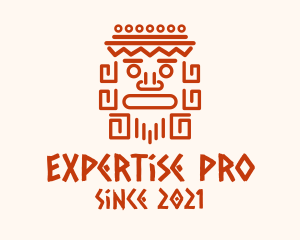 Aztec Head Statue logo design