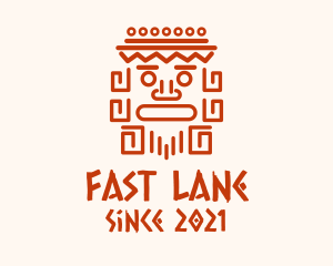 Aztec Head Statue logo design