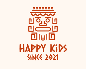 Aztec Head Statue logo design