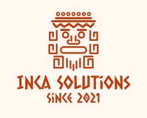 Inca - Aztec Head Statue logo design