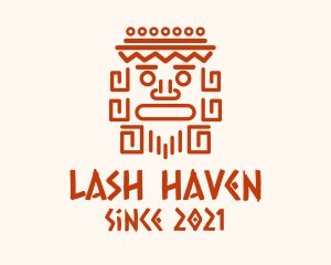 Aztec Head Statue logo design