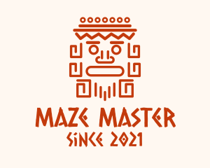 Aztec Head Statue logo design