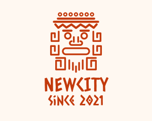 Aztec Head Statue logo design