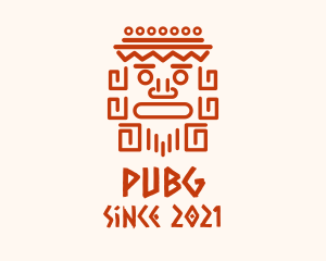 Aztec Head Statue logo design