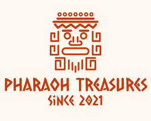 Aztec Head Statue logo design