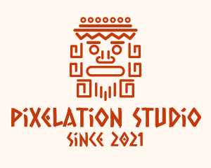 Aztec Head Statue logo design