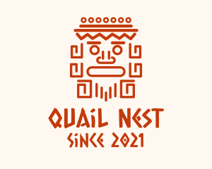 Aztec Head Statue logo design