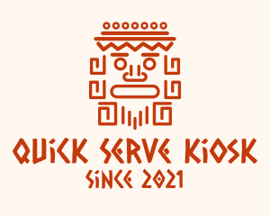 Aztec Head Statue logo design