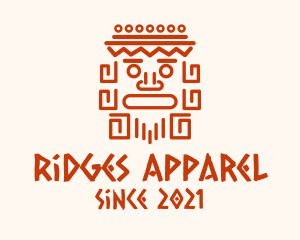 Aztec Head Statue logo design