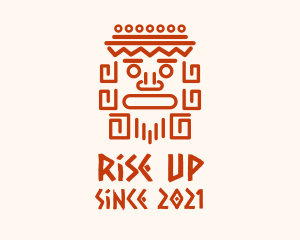 Aztec Head Statue logo design