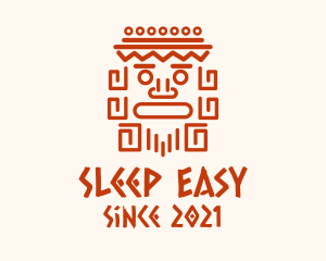 Aztec Head Statue logo design