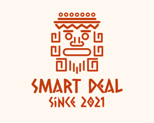 Aztec Head Statue logo design