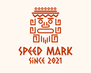 Aztec Head Statue logo design