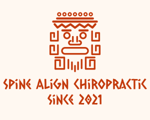 Aztec Head Statue logo design