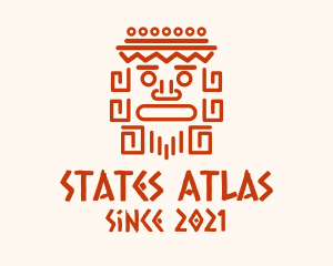 Aztec Head Statue logo design