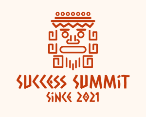 Aztec Head Statue logo design