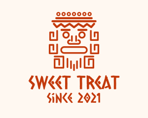 Aztec Head Statue logo design