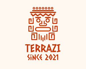 Aztec Head Statue logo design